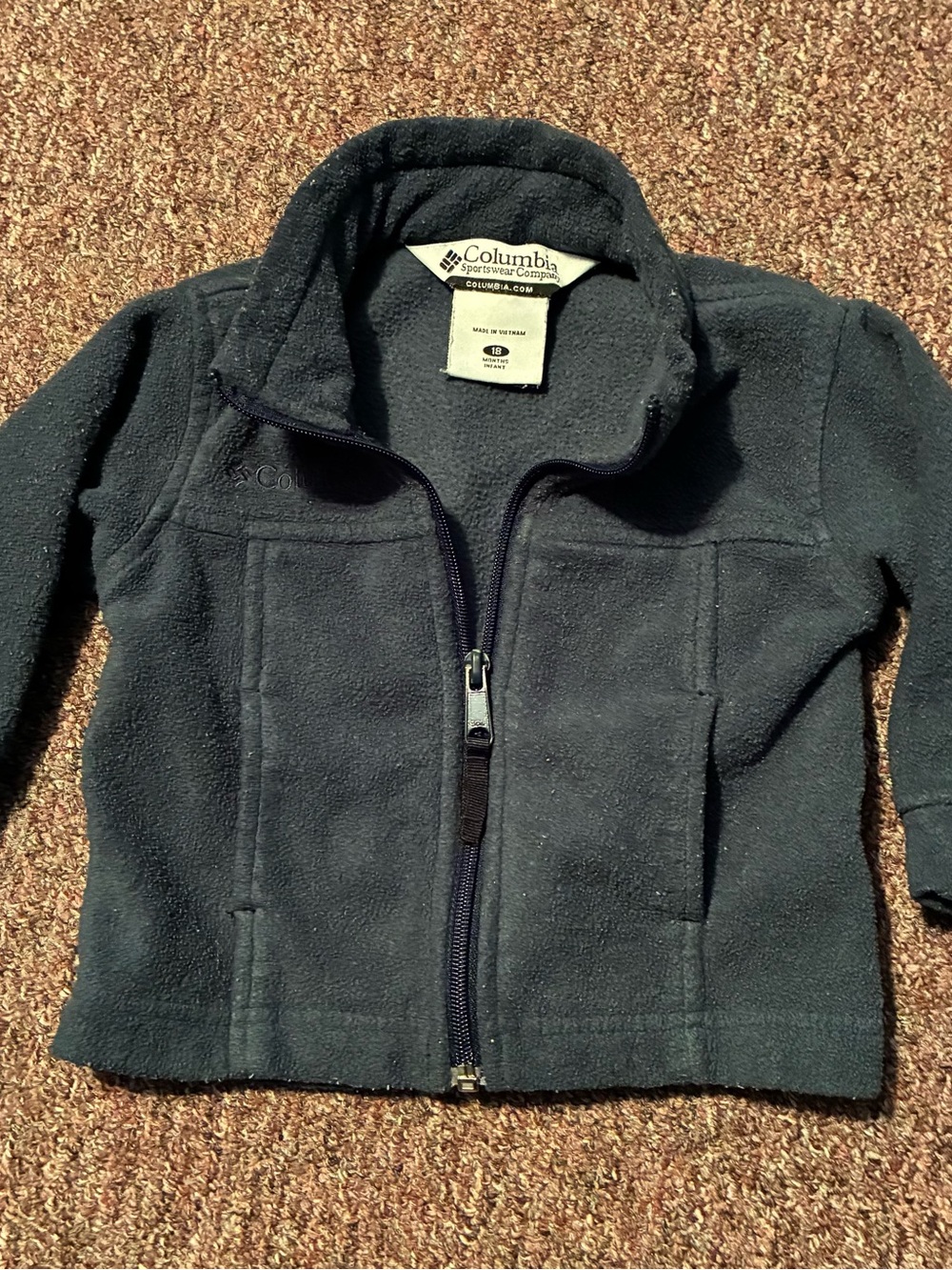 Columbia Kids Navy Zip-Up Fleece Jacket 18 mo
